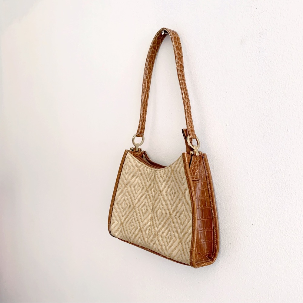 vintage wicker & croc handbag 🐊👜